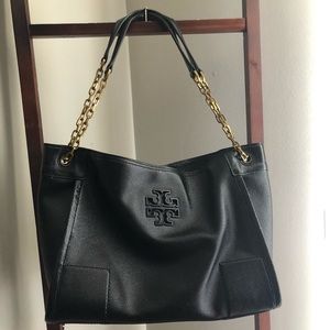 Tory Burch black and gold chain shoulder bag